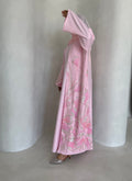 Blush Rosette Open Abaya
