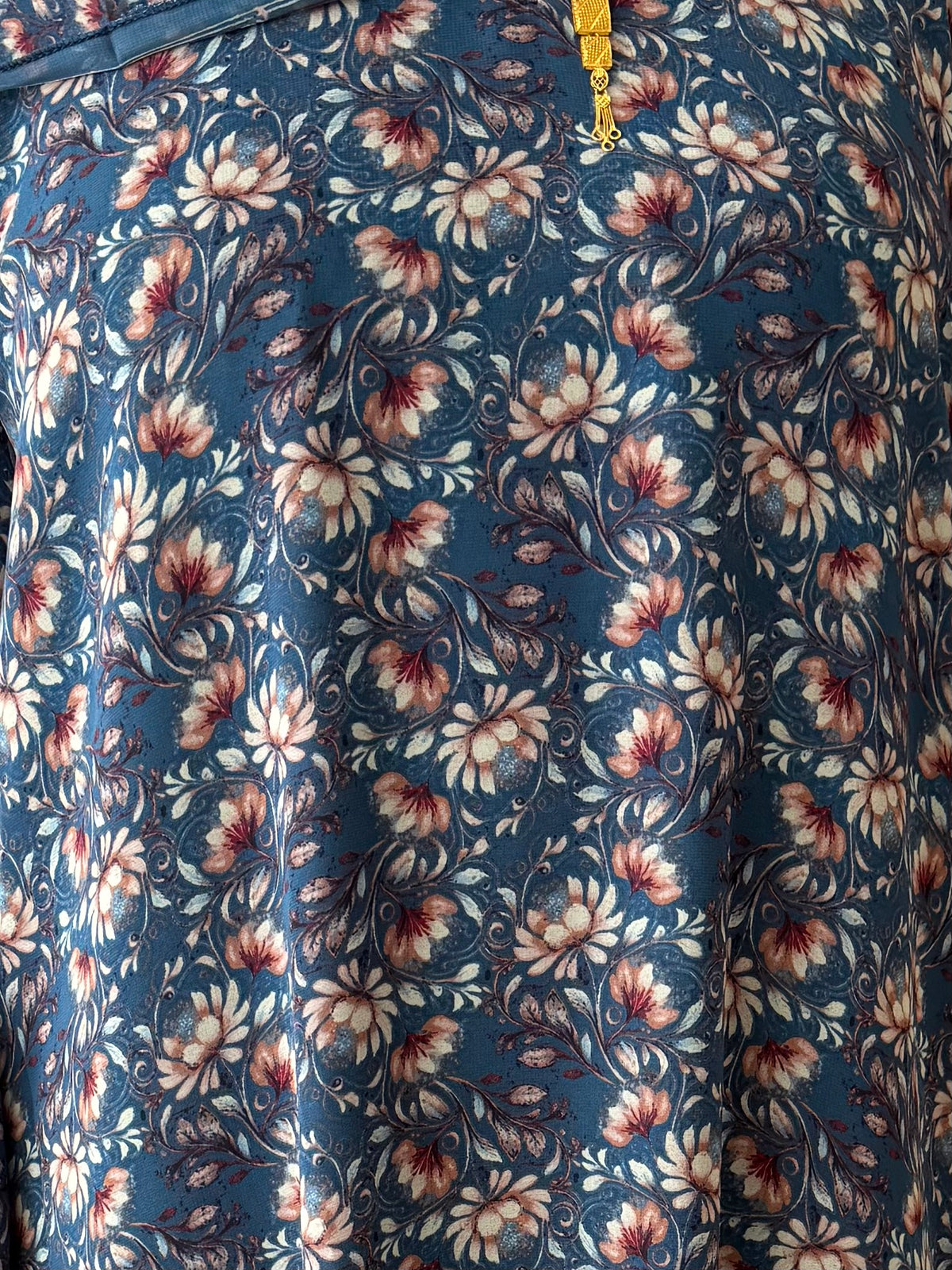 Blue silhouette open Abaya￼