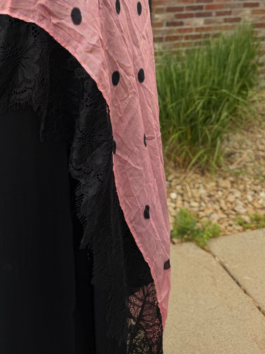 Pink & black lace