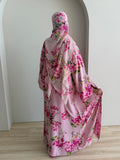 Pink blossom open abaya ￼