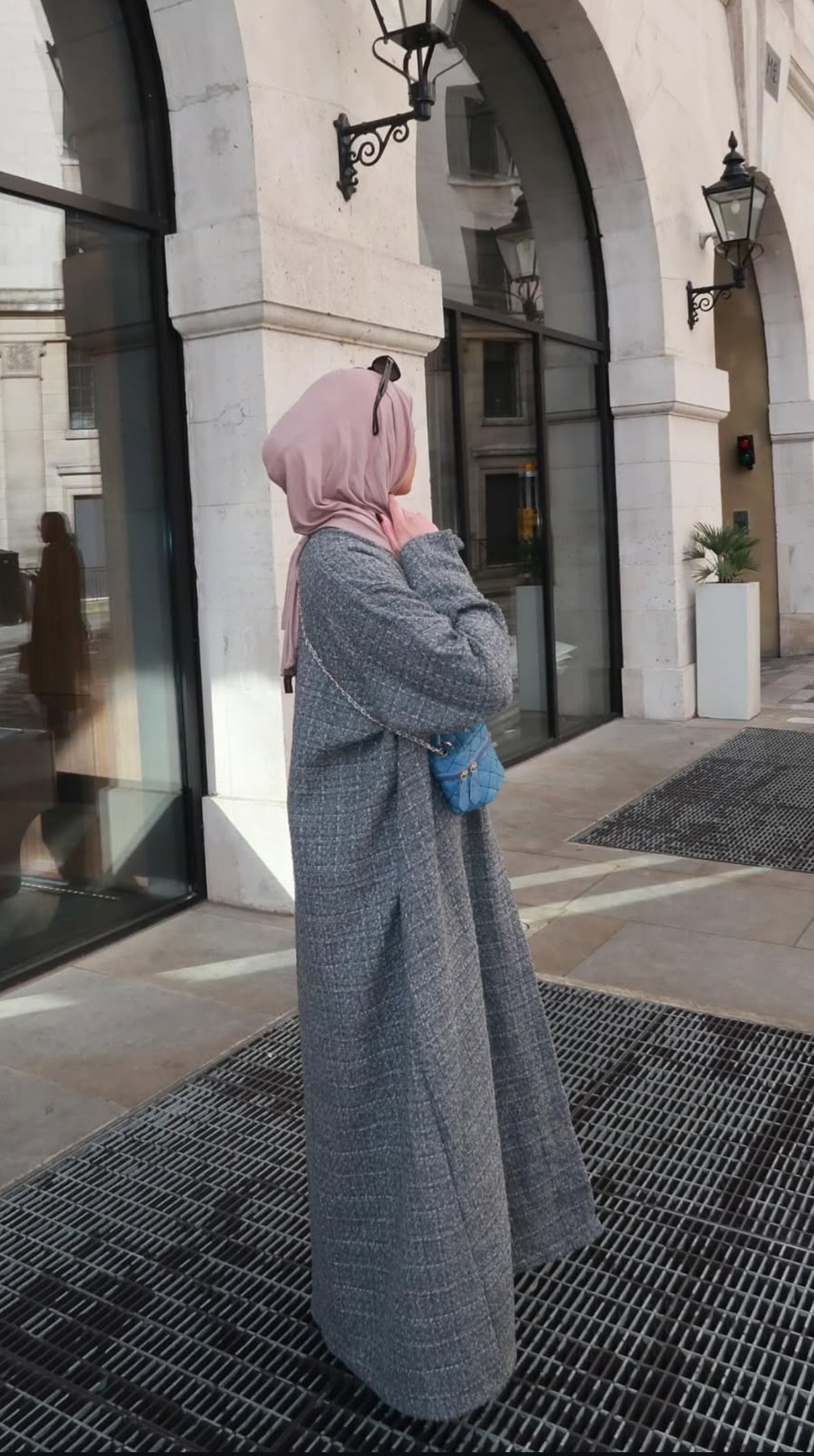 Ash gray abaya coat