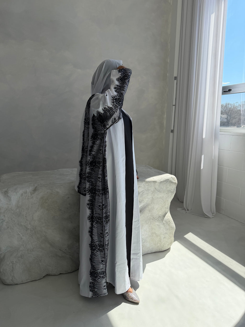 Madam Lace Open Abaya