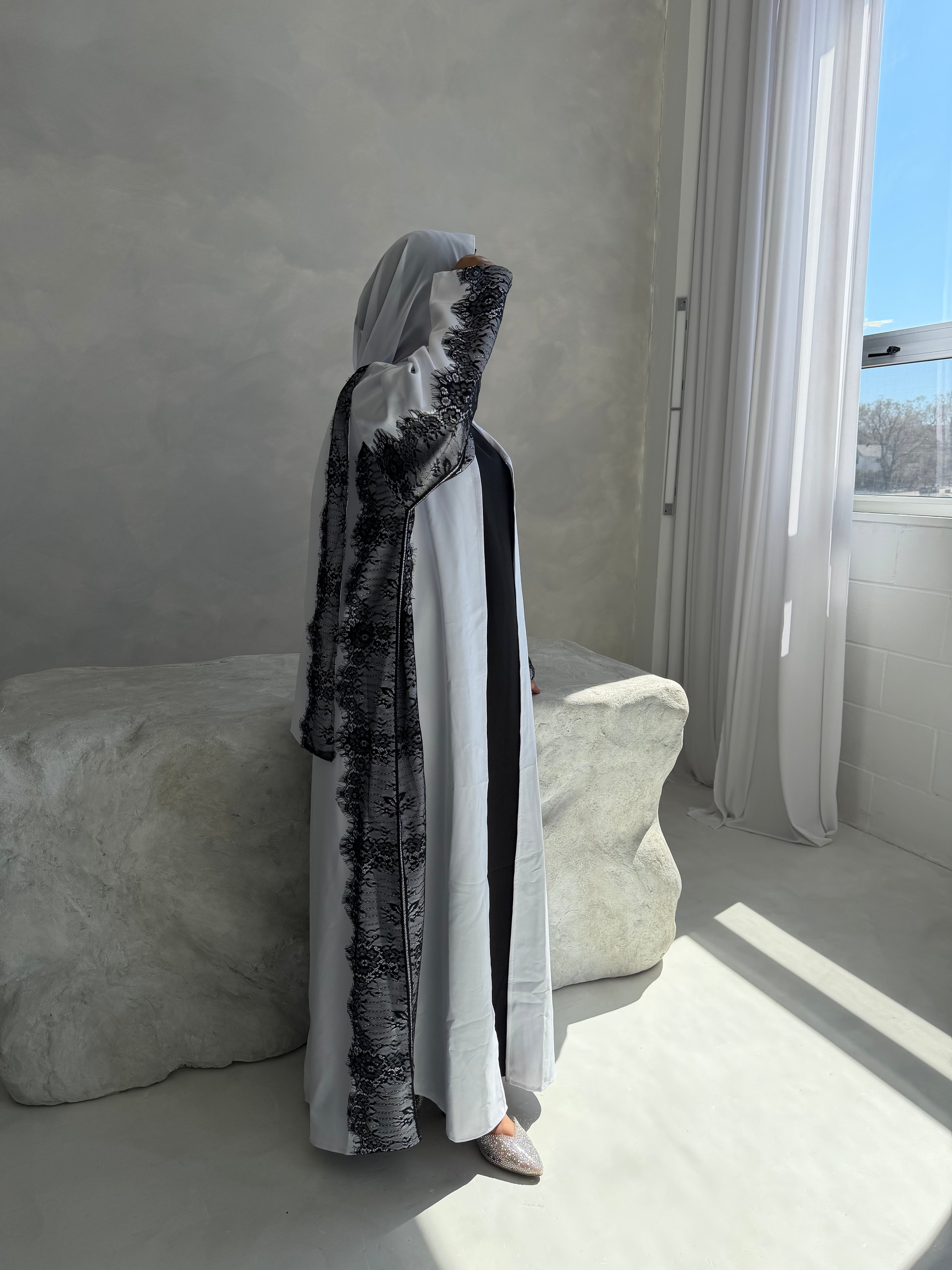 Madam Lace Open Abaya