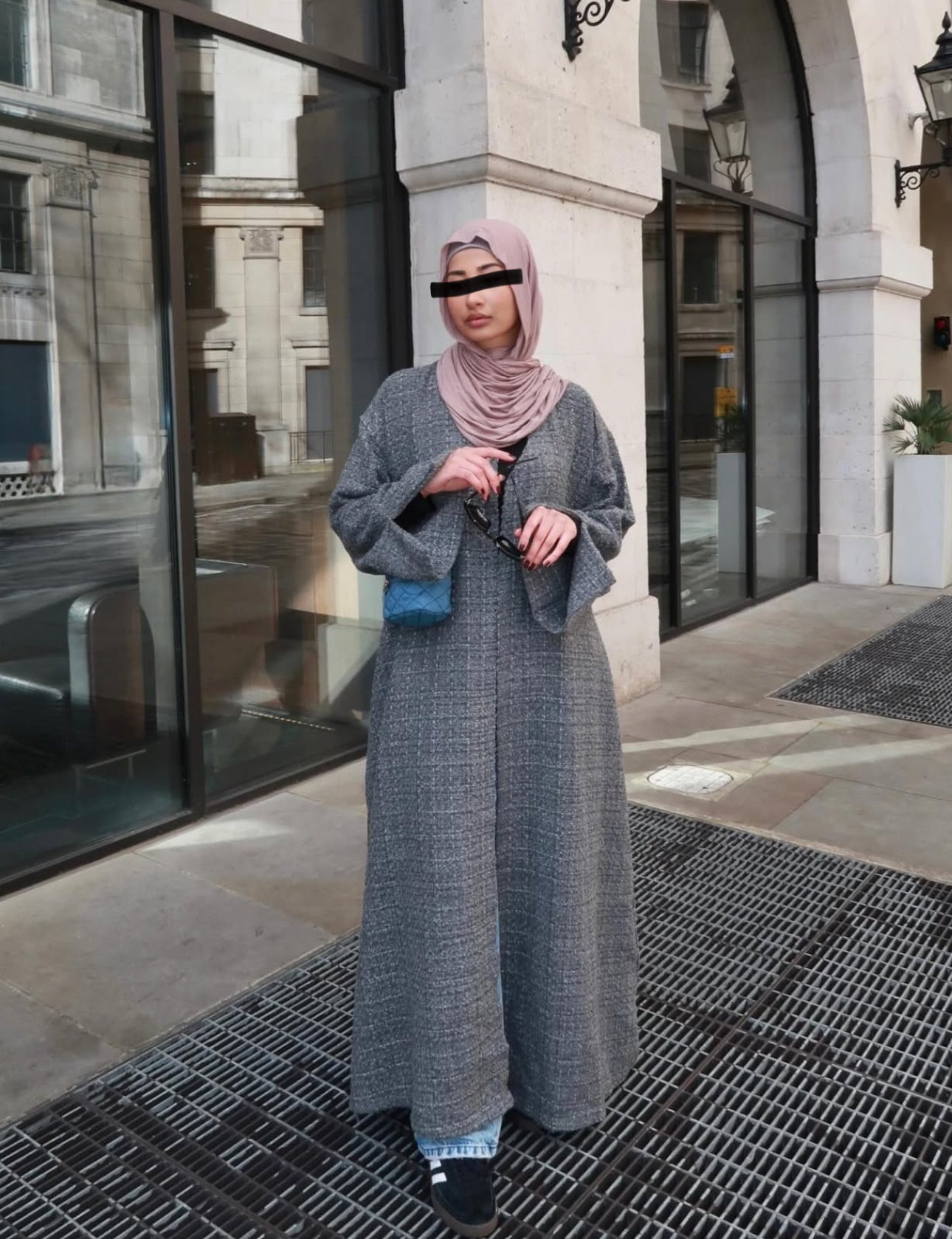 Ash gray abaya coat