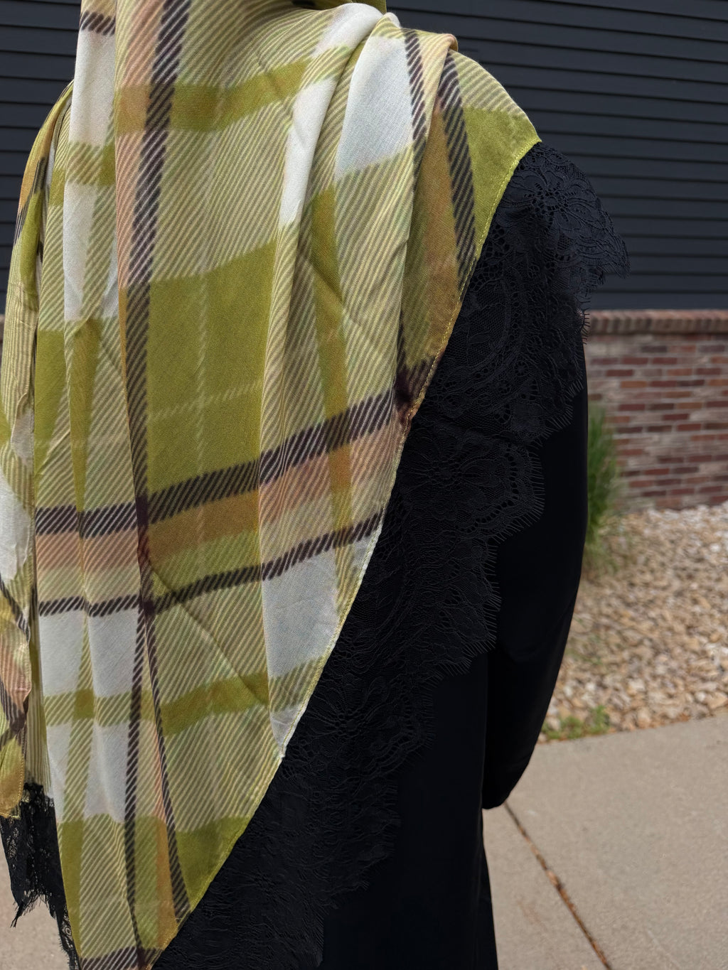 Lime plaid lace ￼
