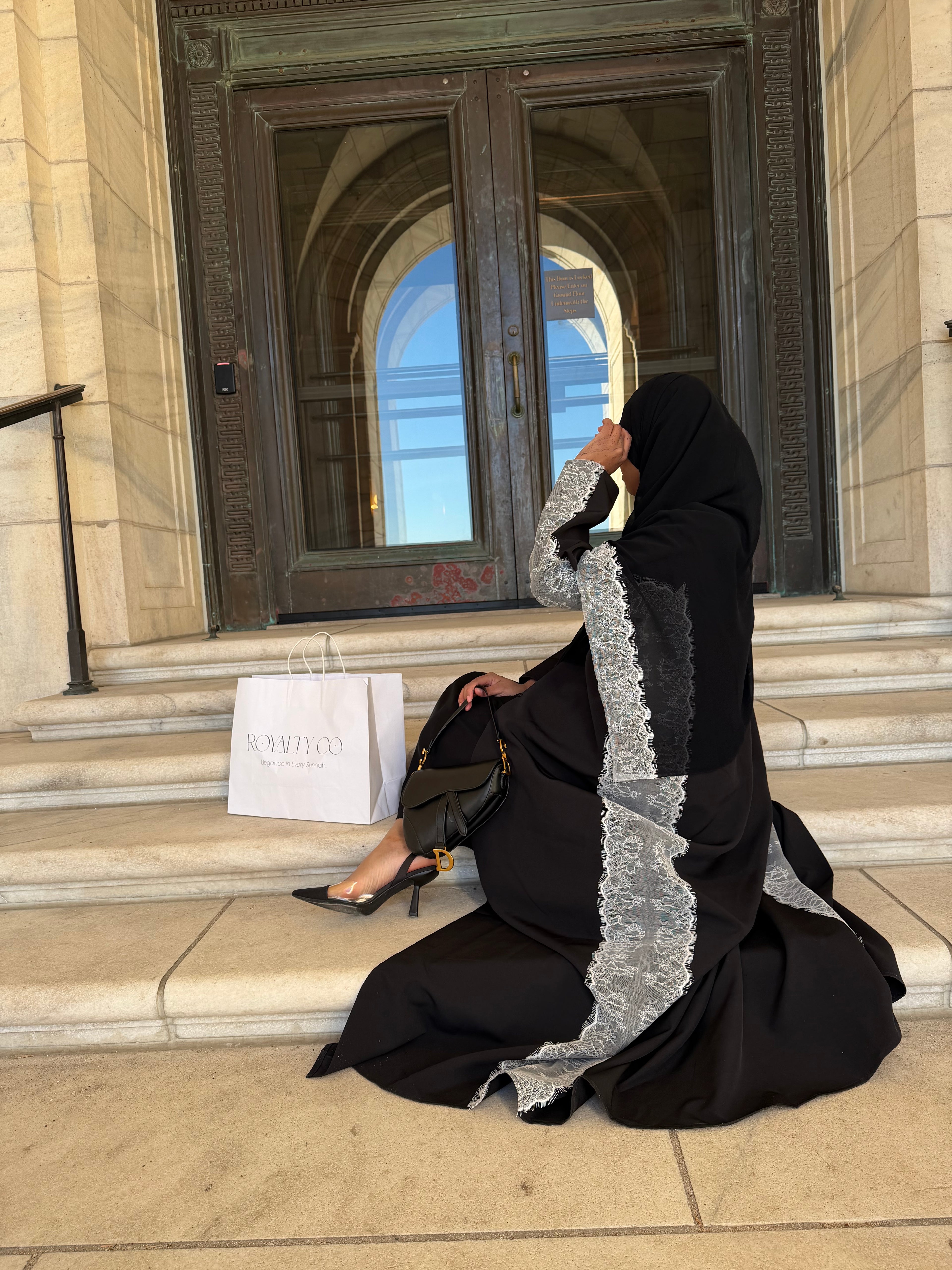 Madam Lace Open Abaya