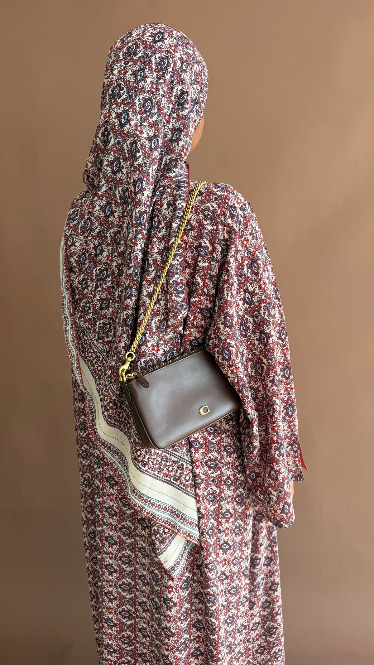 Sandy orange open abaya