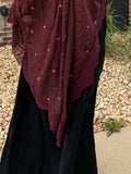 Maroon polkadot lace