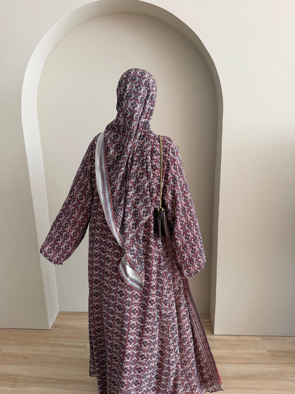 Sandy orange open abaya