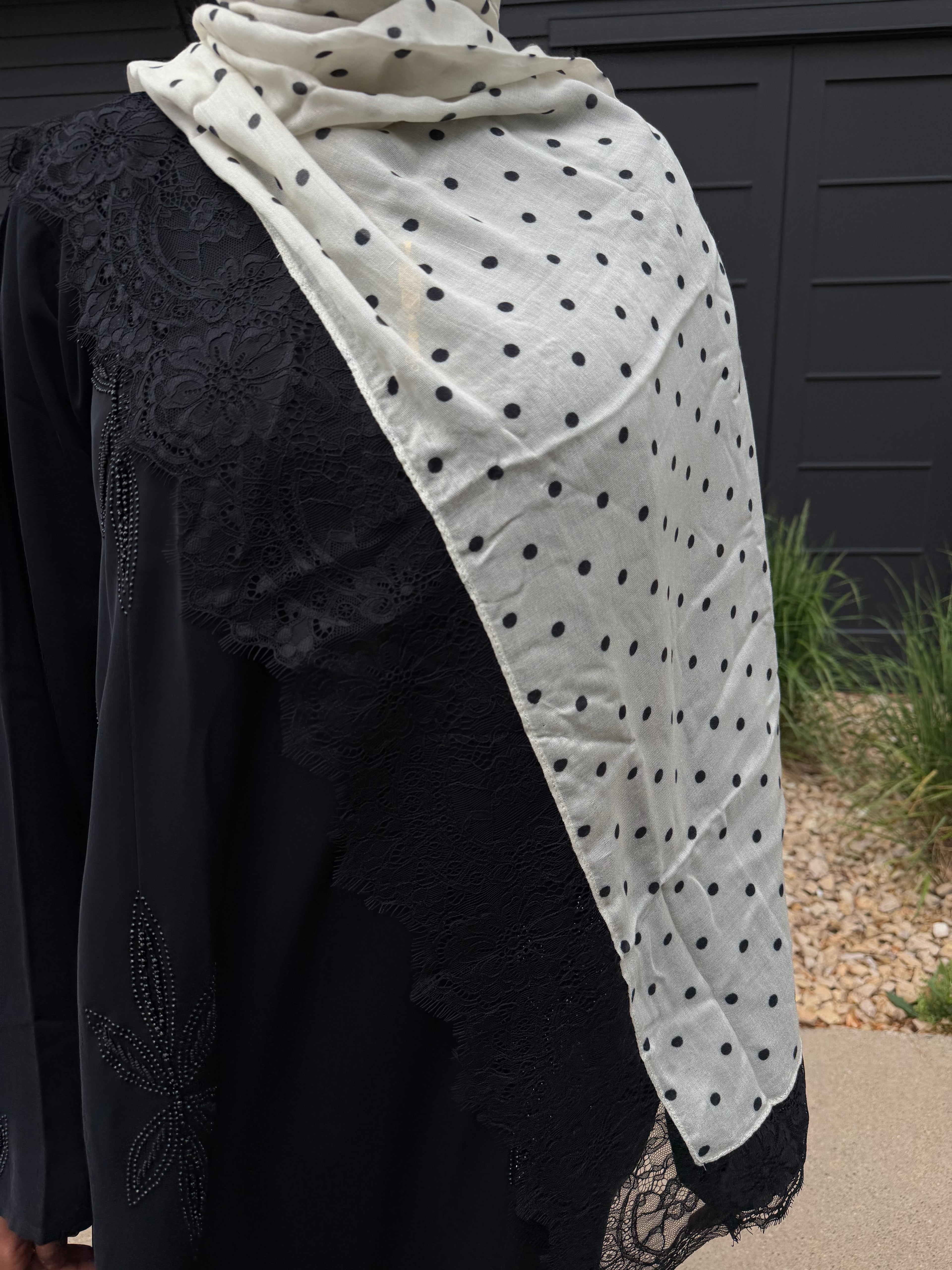 Black polkadot lace￼