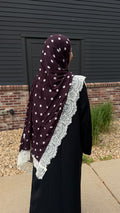 Brown polkadot lace