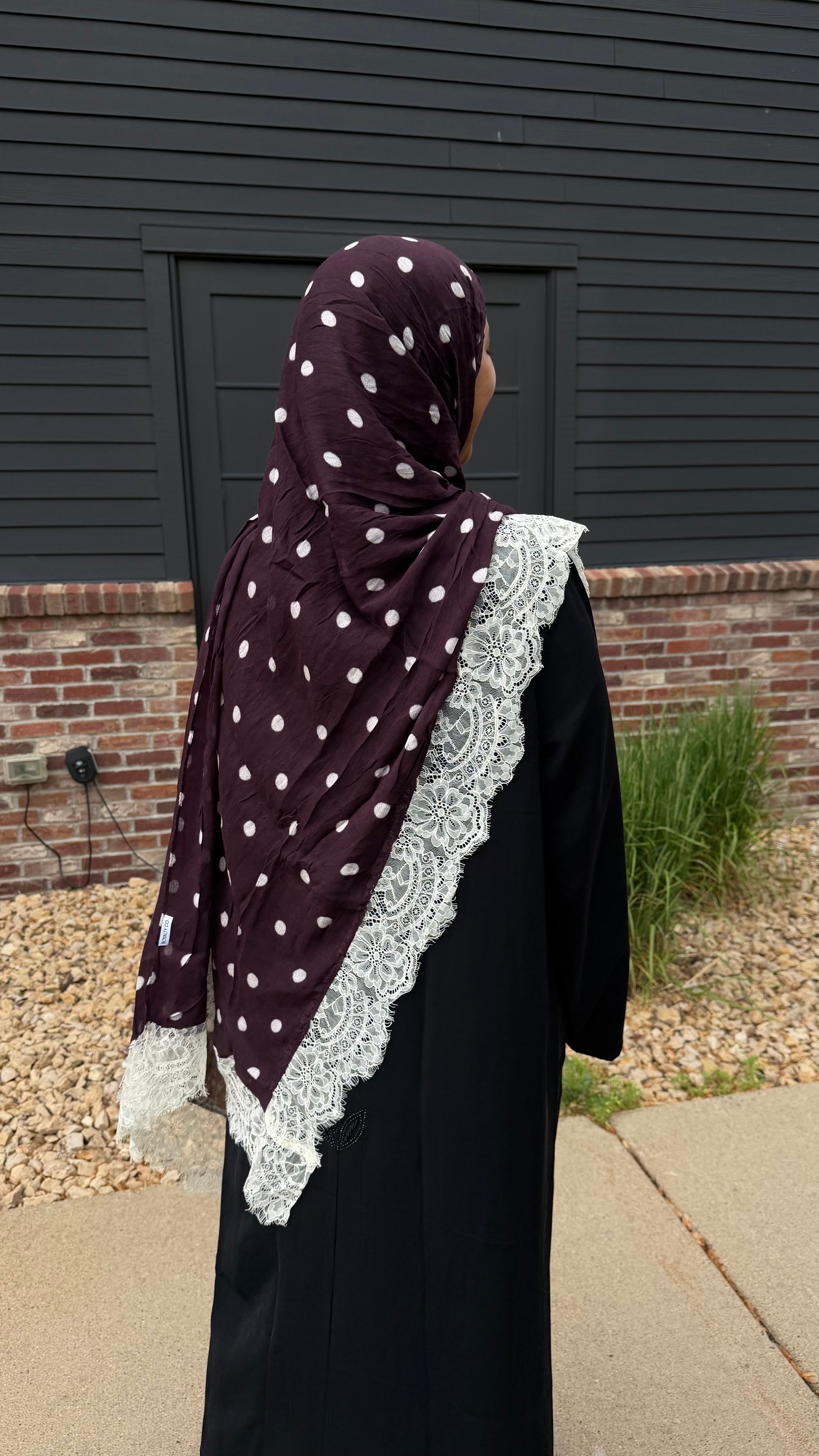 Brown polkadot lace