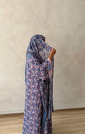 Blue silhouette open Abaya￼