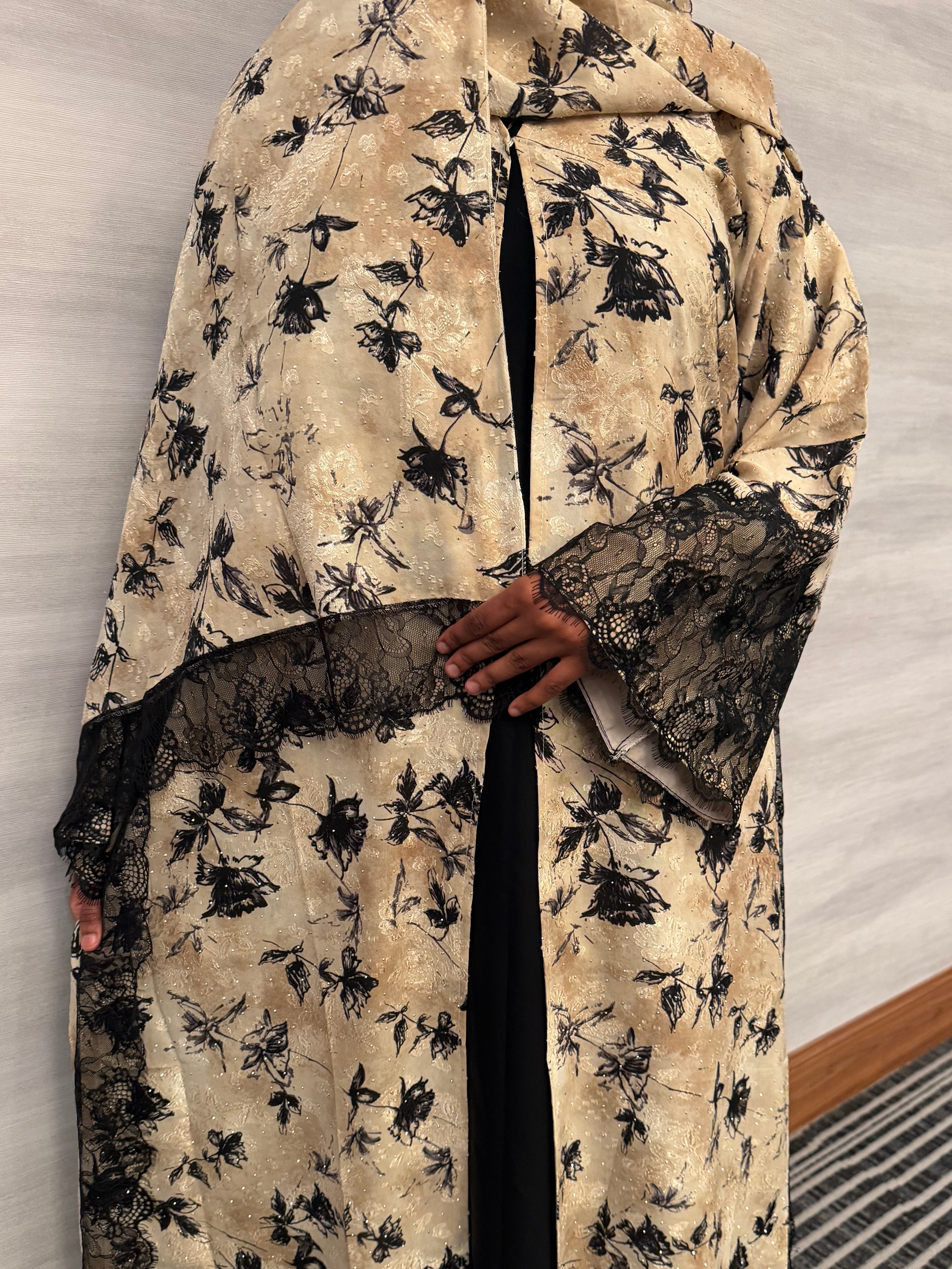 Heavenly Lace open Abaya