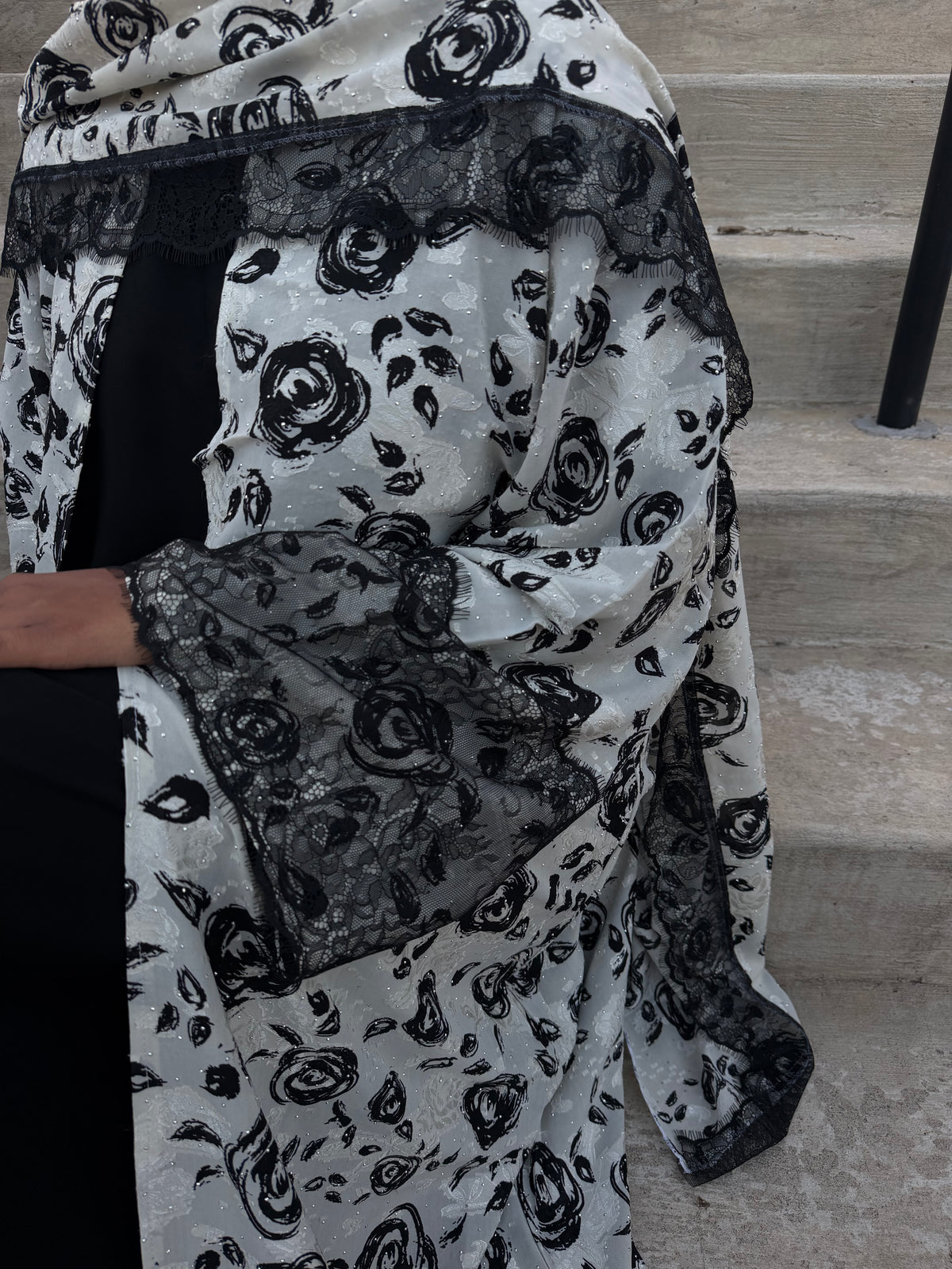 Dark night open abaya