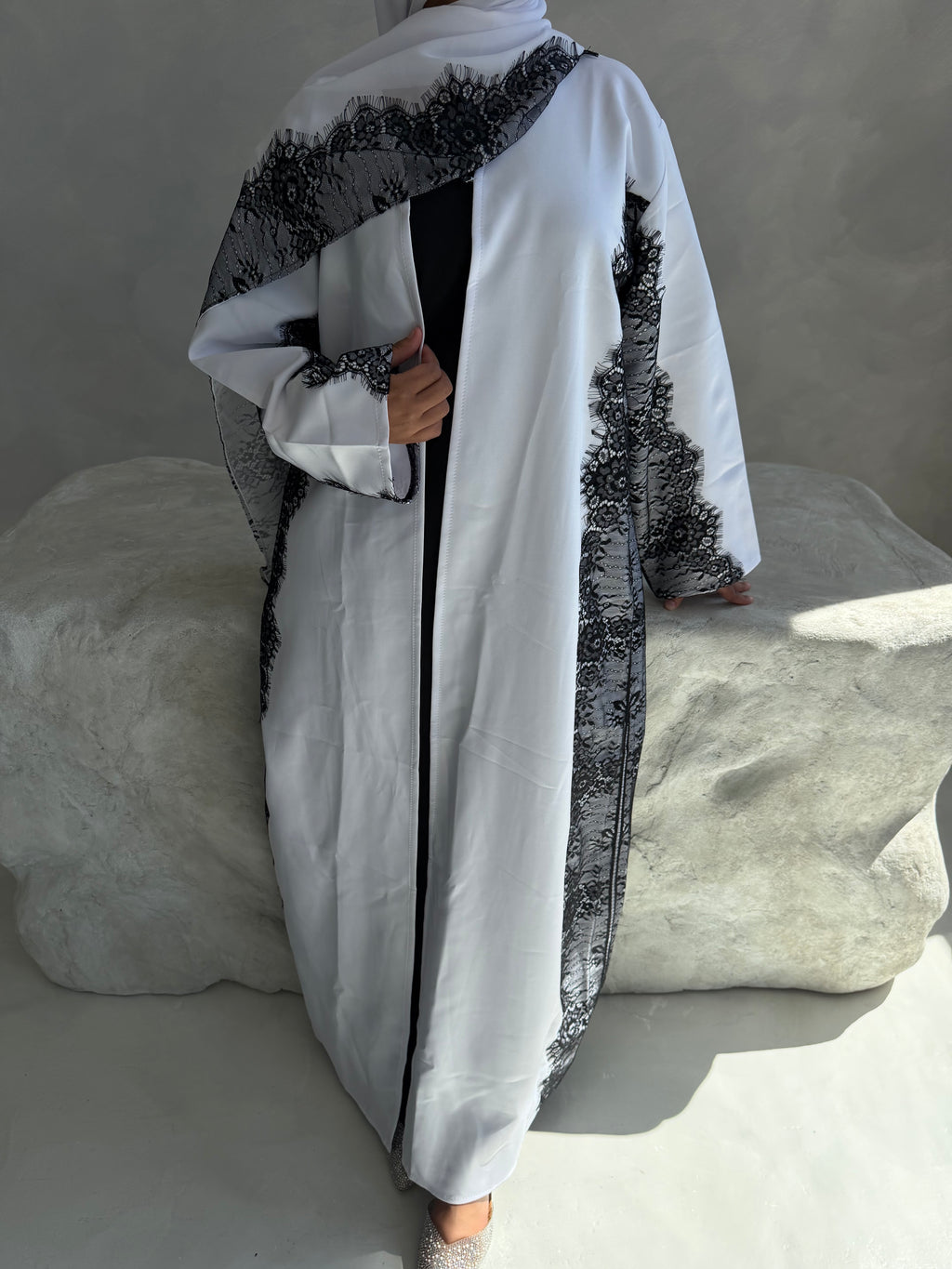Madam Lace Open Abaya