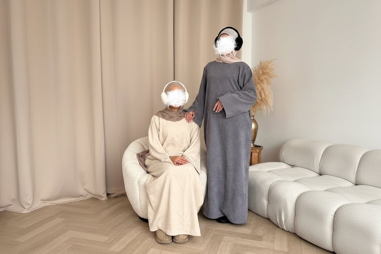 To Be In It - Cream Winter Closed Abaya