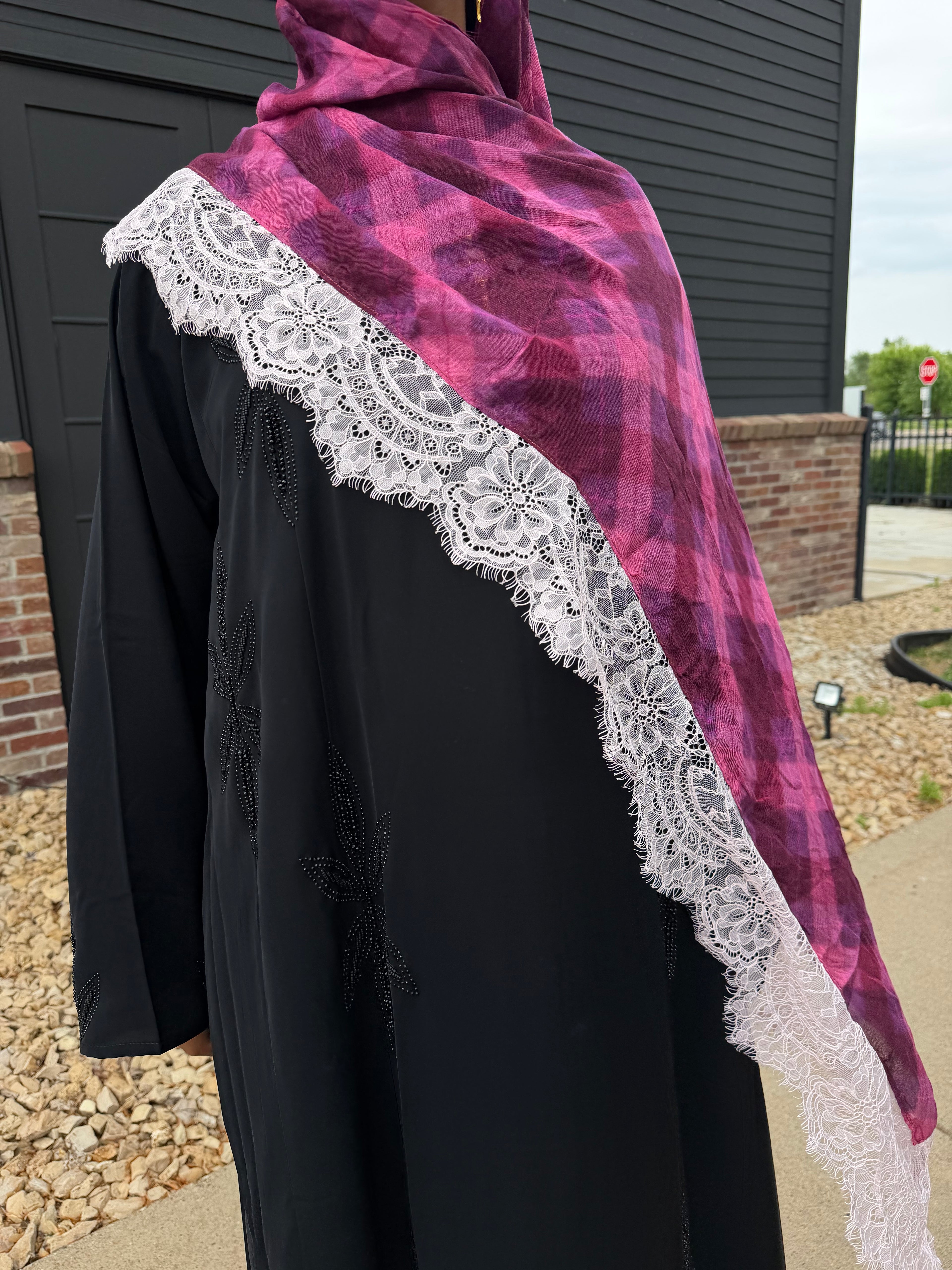 Pink stripes lace