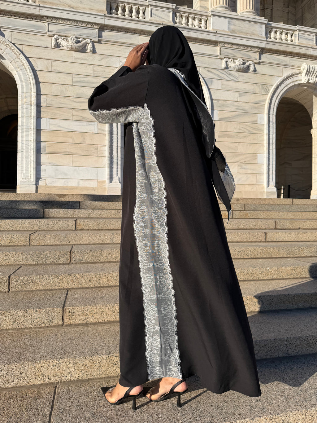 Madam Lace Open Abaya