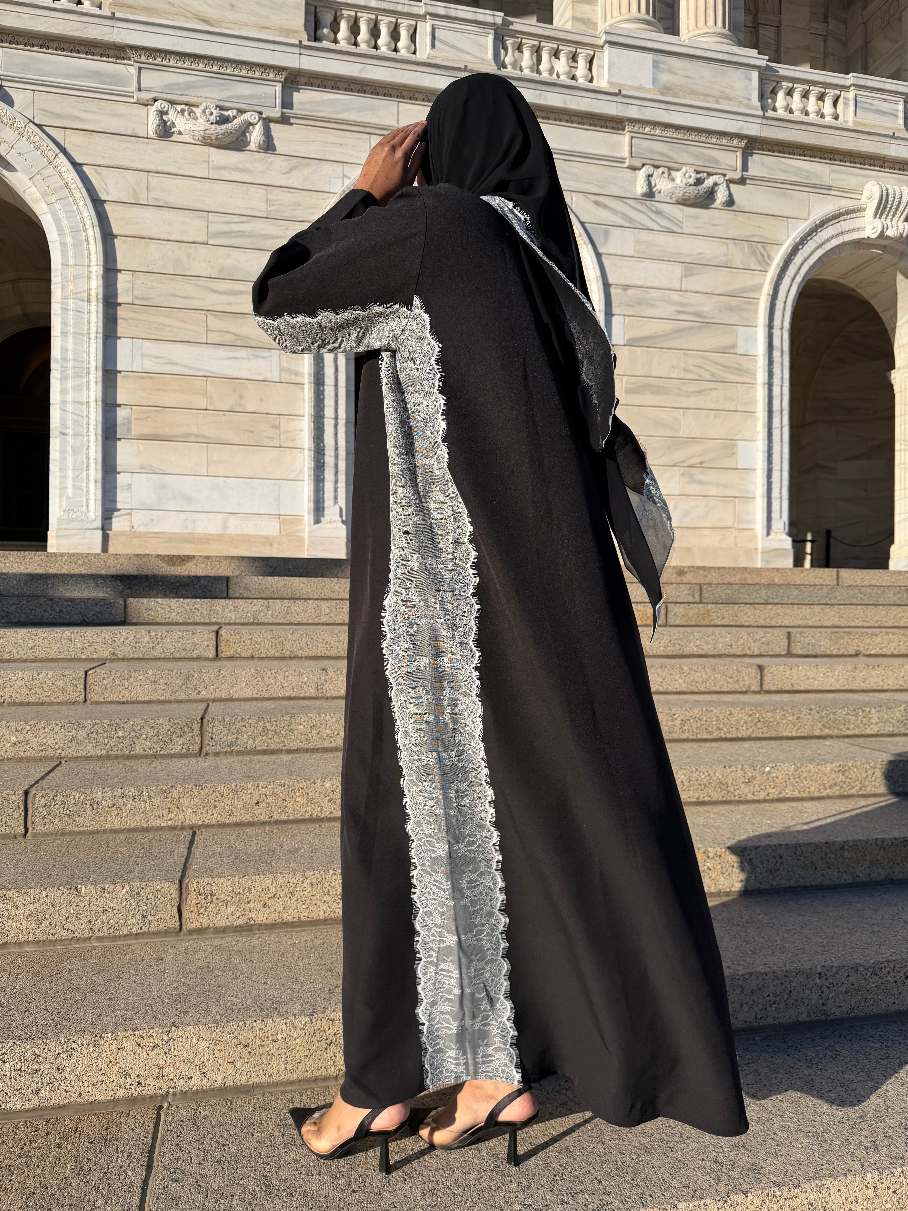 Madam Lace Open Abaya