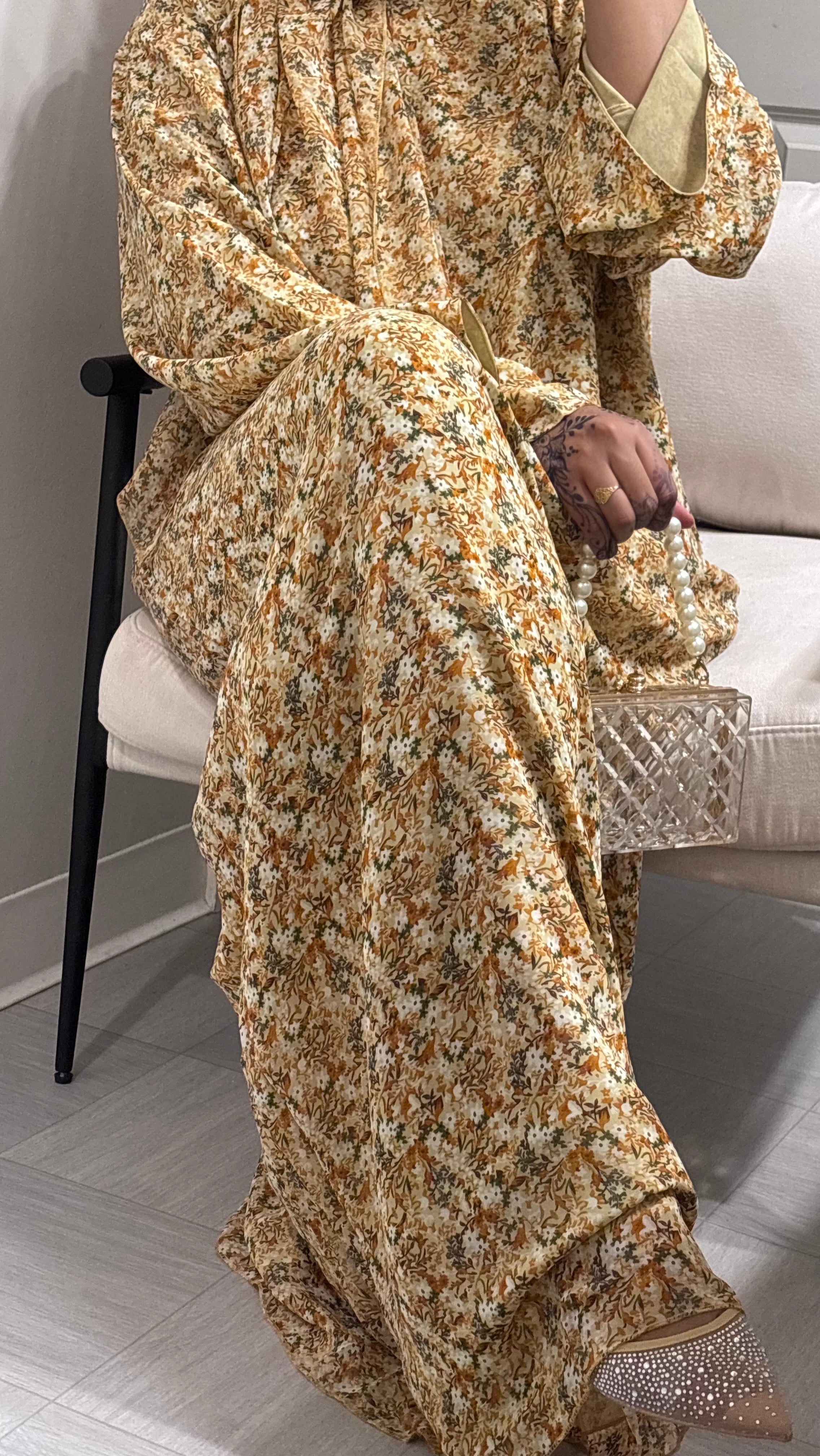 Mustard Forest Open Abaya