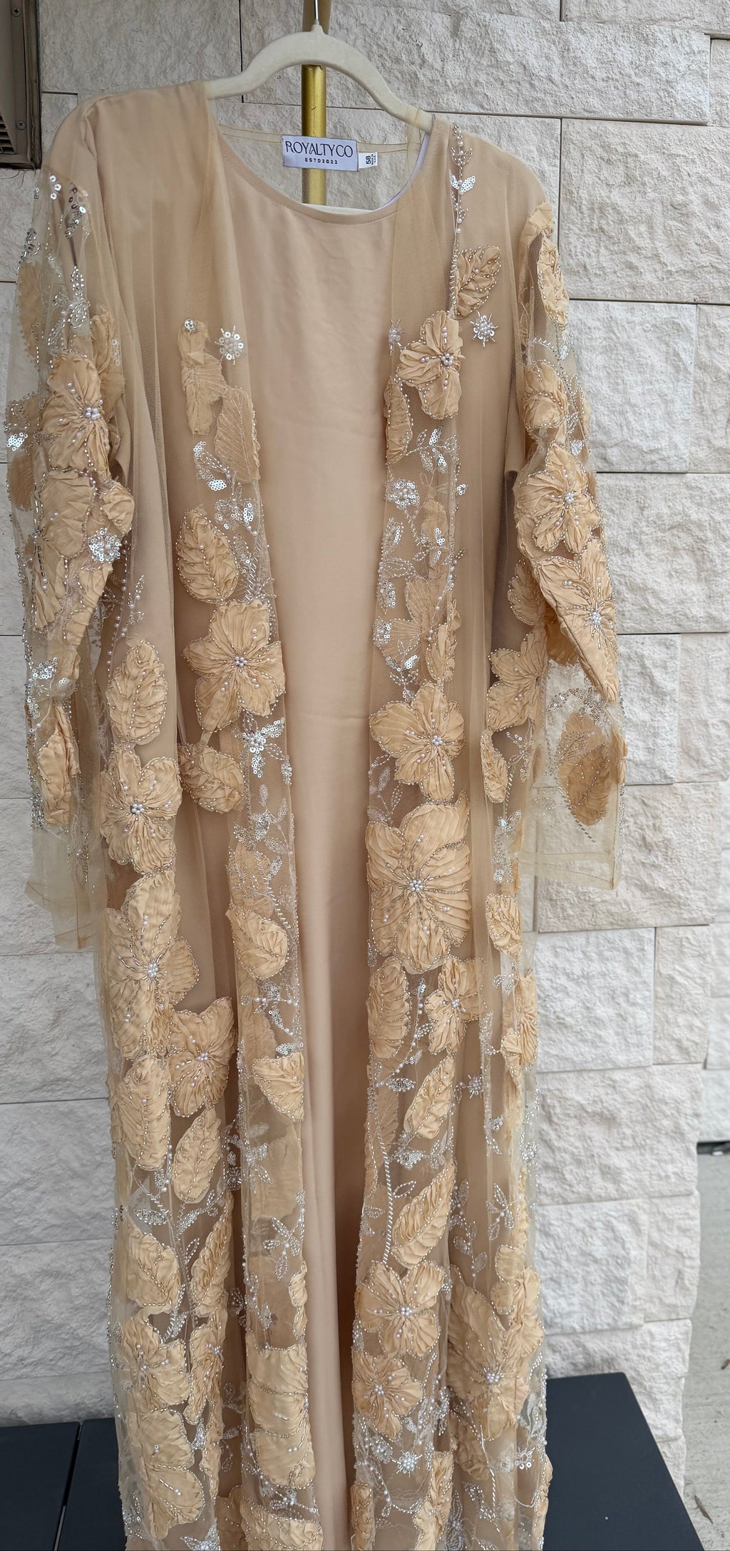 Golden Petal Open Abaya