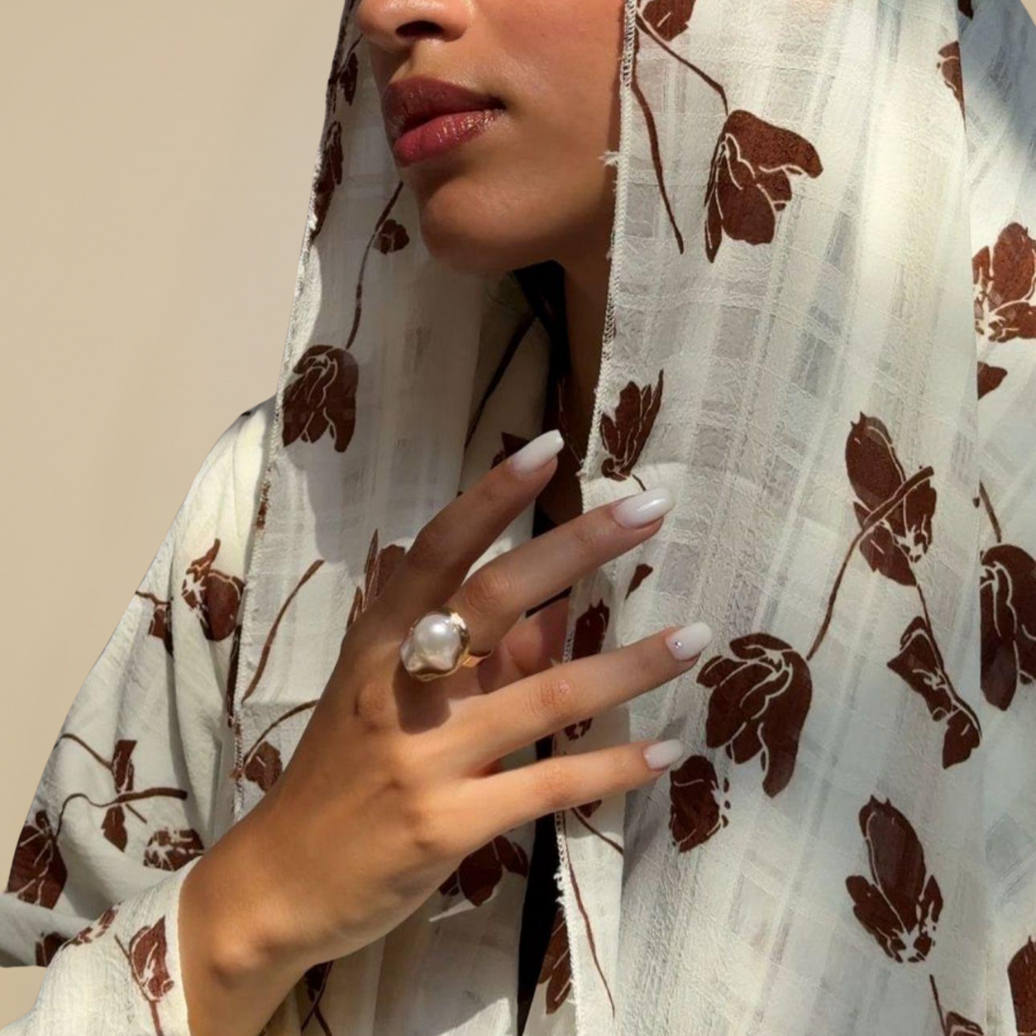 Pre-Order Brown Tulips Open Abaya